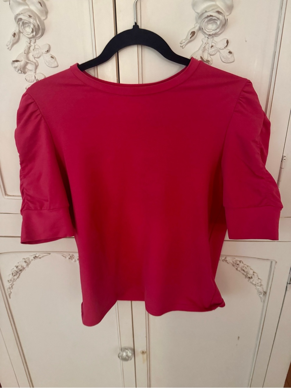 Walter Baker Bright Fuchsia Short-Sleeve Puff Top